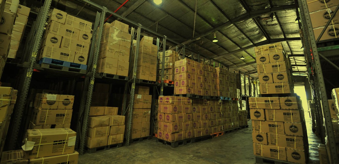 Racked warehouse at the Integrated Logistics Hub